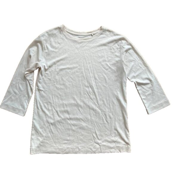 M.M.Lafleur Blouse Women's Pima Cotton Top Cream White XS A000357 - Picture 2 of 7